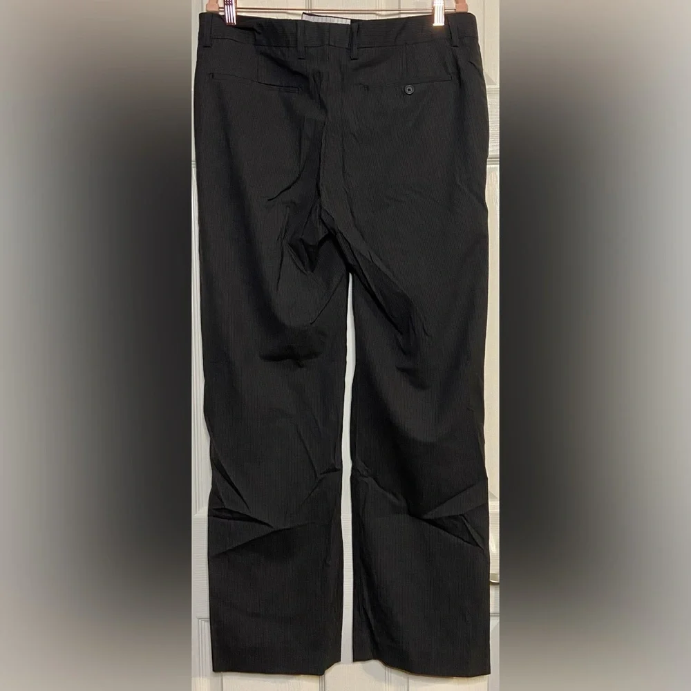 EUC Mens Banana Republic straight fit dress pants black wool blend size 35X32